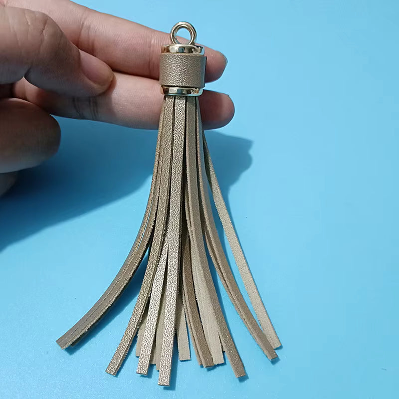 PU Leather Tassel Keychains Bag Charm Pendant DIY Accessories Bohemian Bag Keychain