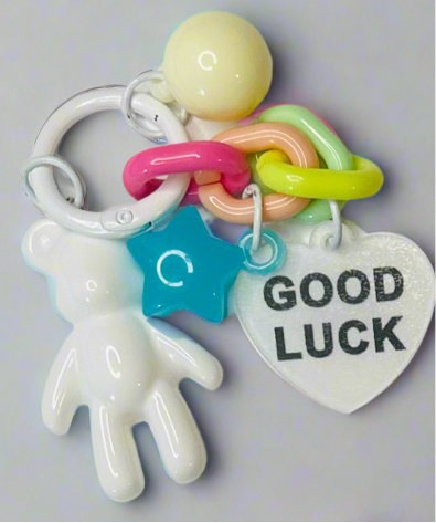 Good Luck Bear Acrylic Bag Charm