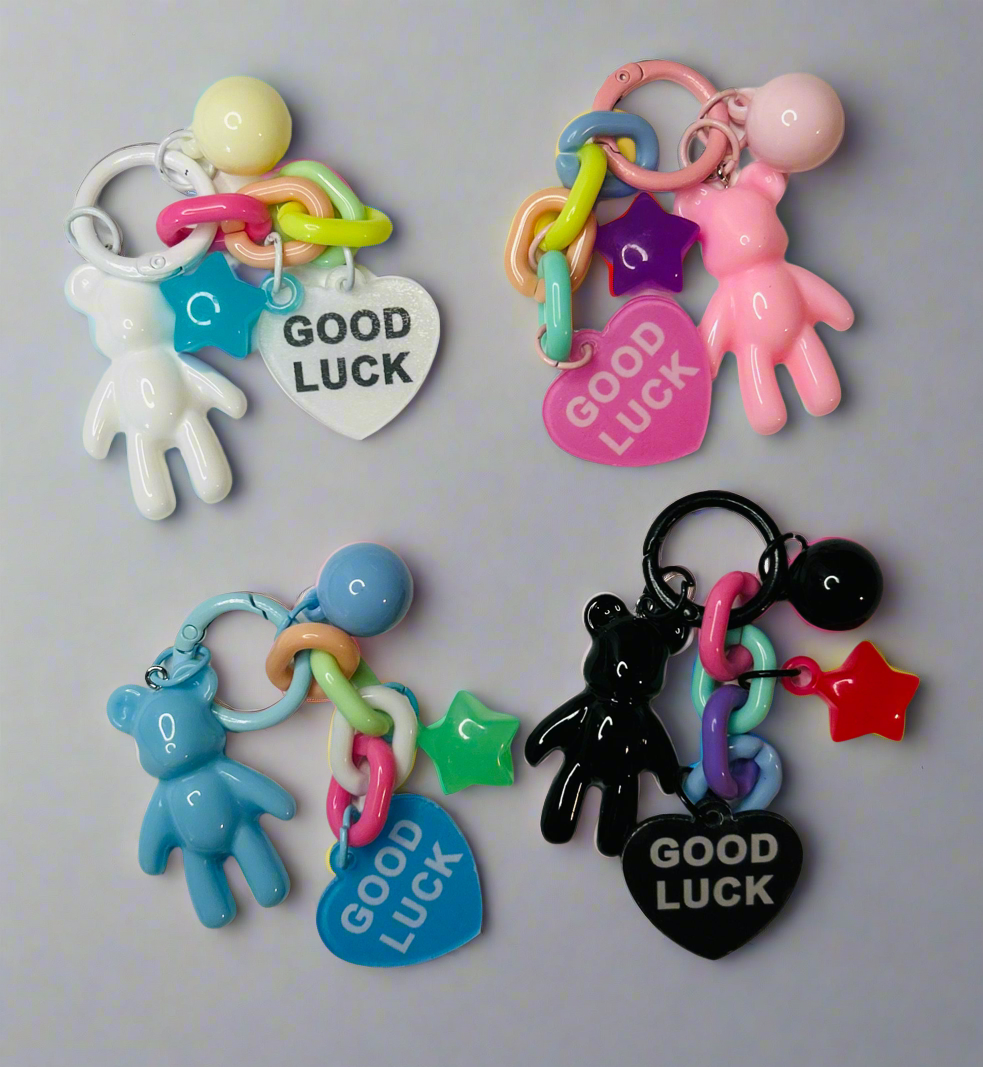 Good Luck Bear Acrylic Bag Charm
