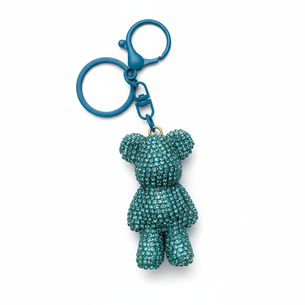 Dazzling Rhinestone Teddy Bag Charm