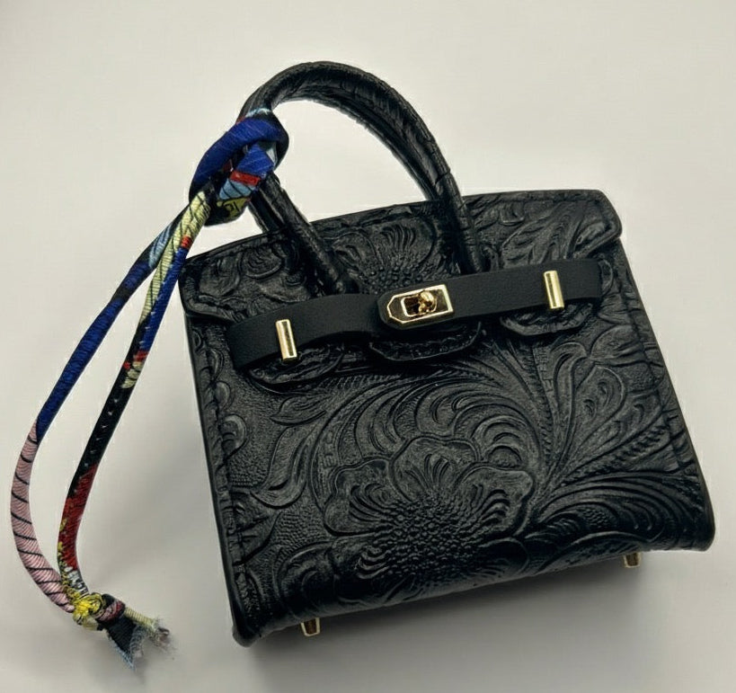 Embossed Mini Bag Charm