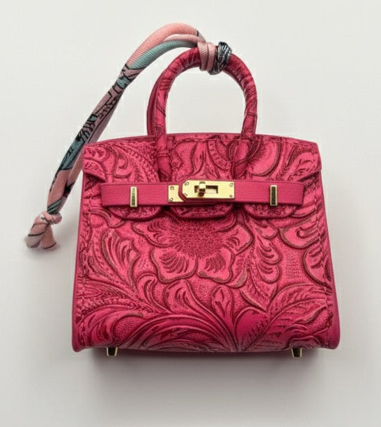 Embossed Mini Bag Charm