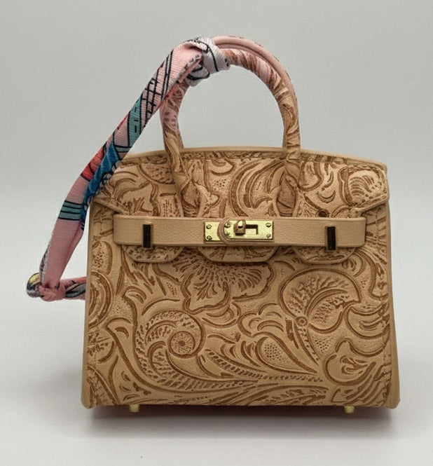 Embossed Mini Bag Charm