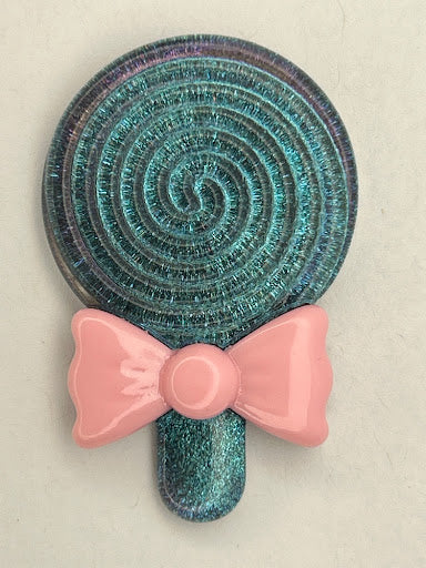Iridescent Teal Swirl Flat Back Charm