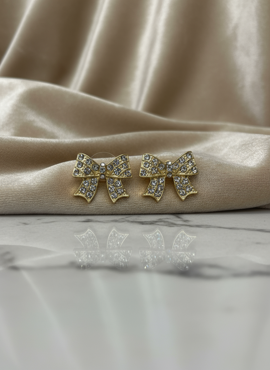 Gold Bow Earrings