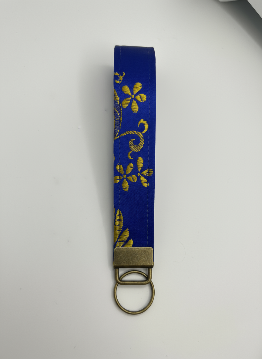 Optimized Blue Floral Lanyard Product Photo