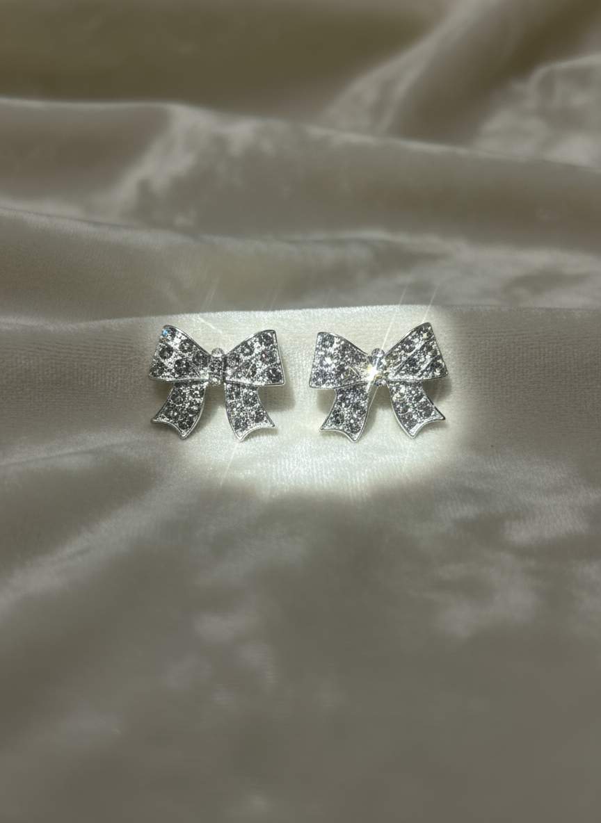 Silver Bow Earrings